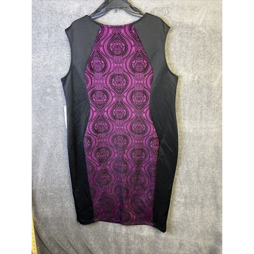 Olivia Mathews Plus Size 3X Purple and Black Dress Stylish Modern Cut Women's - Picture 2 of 10